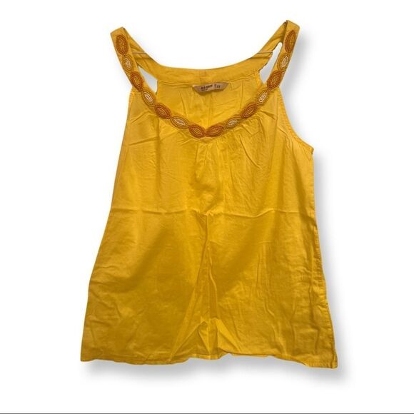 🤯5/$20🤯 Old Navy Yellow Tank Top With Beading Collar Detail - Picture 1 of 1